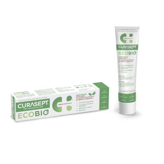 CURASEPT dantų pasta be fluoro ECOBIO, 75 ml