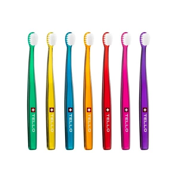 Vaikiškas dantų šepetėlis 0-6 m., TELLO Mega Soft BLACK, ypač minkštas 10400, 1 vnt