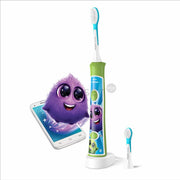 Elektrinis dantų šepetėlis vaikams PHILIPS Sonicare For Kids, žalios spalvos + DOVANA Curasept booster pasta