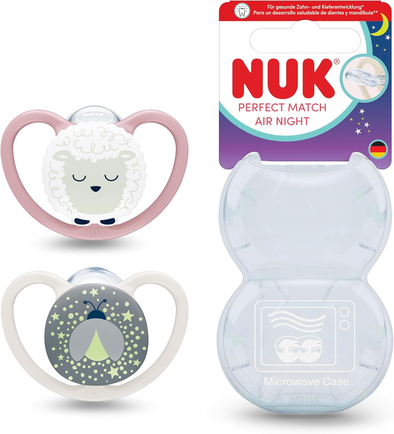 NUK čiulptukai Space Night, 2 vnt, 6-18, 18-36 mėn