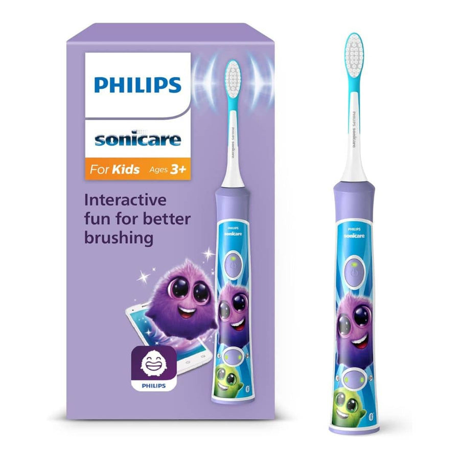 Elektrinis dantų šepetėlis vaikams PHILIPS Sonicare For Kids, žalios spalvos + DOVANA Curasept booster pasta