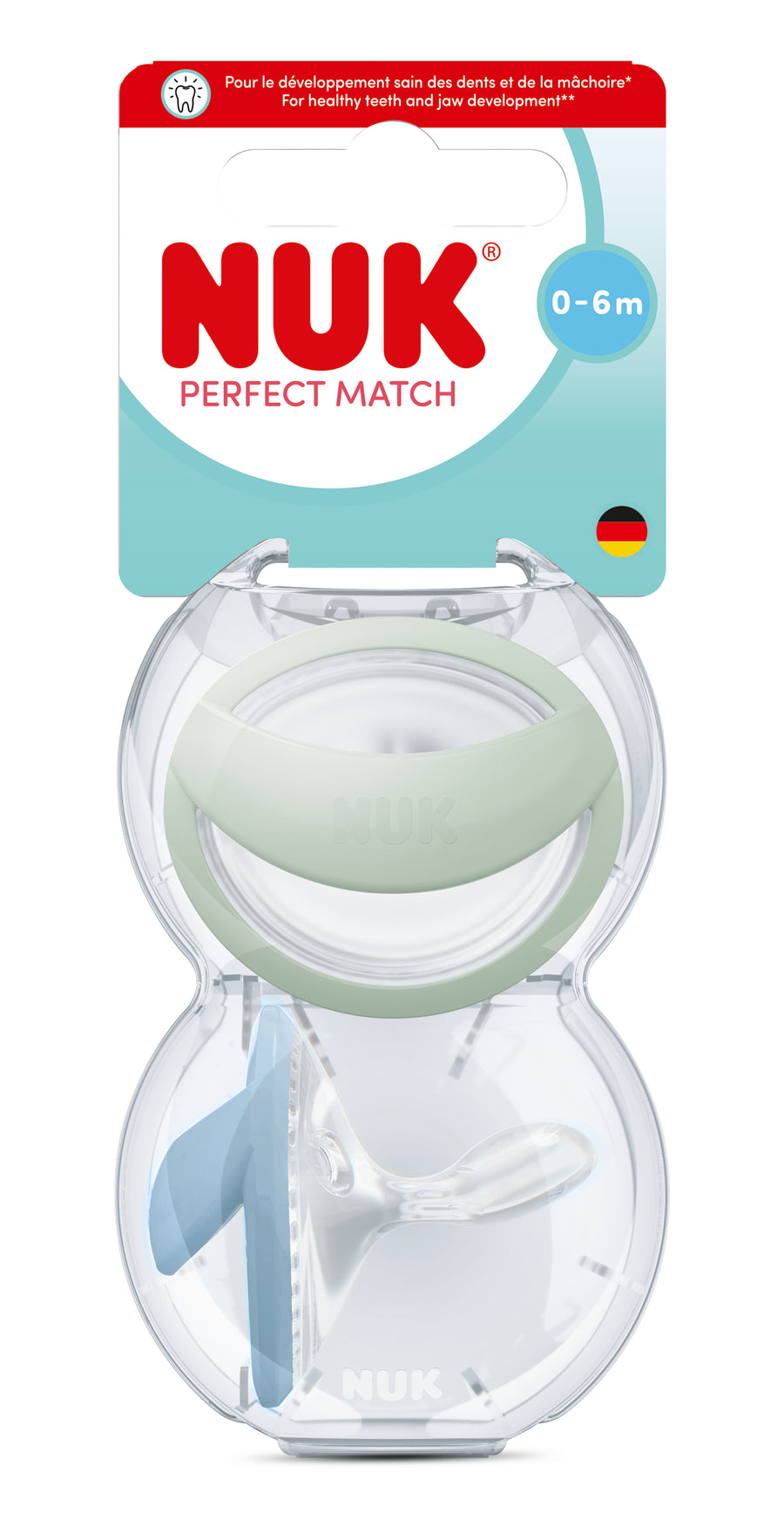 Čiulptukas NUK PERFECT MATCH, tinkami naudoti 0-9 mėn., 2 vnt.
