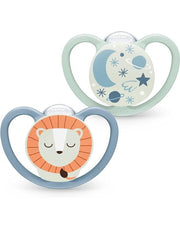 NUK čiulptukai Space Night, 6-18 mėn, 2 vnt