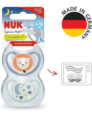 NUK čiulptukai Space Night, 6-18 mėn, 2 vnt